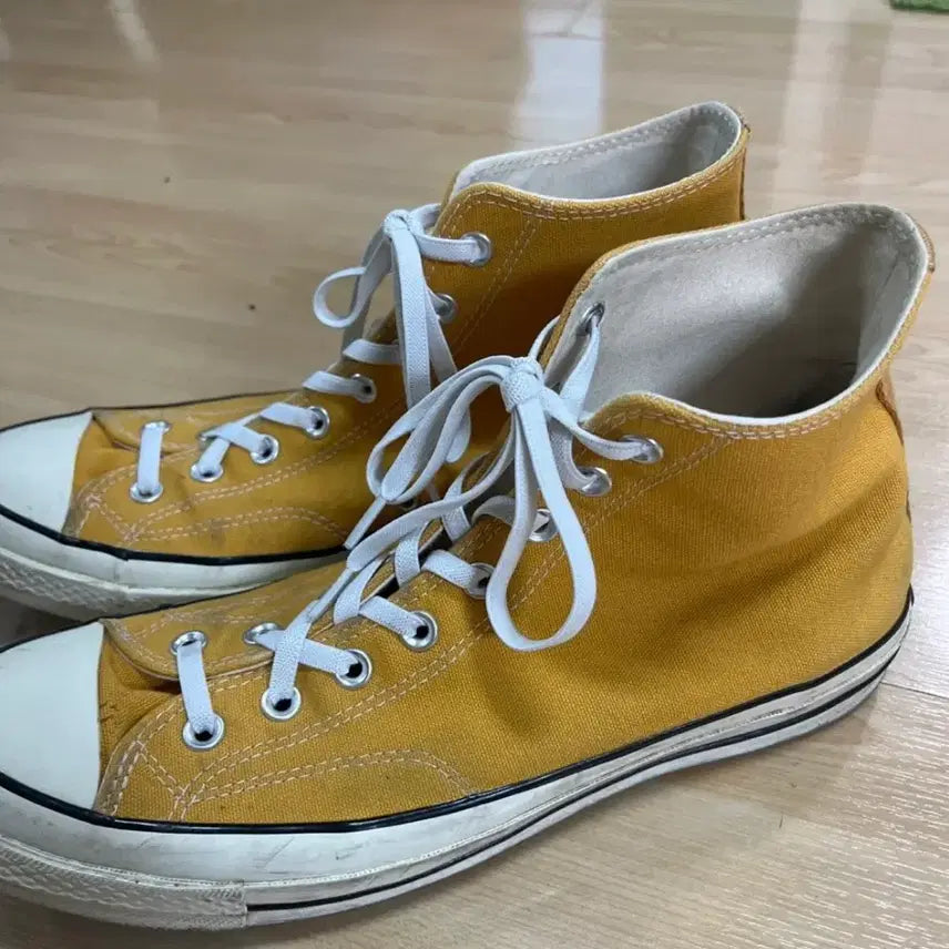 [BUNJANG] Converse Chuck Taylor 70s Yellow High Top Sneakers / 컨버스 척테일러 70s 옐로우 하이