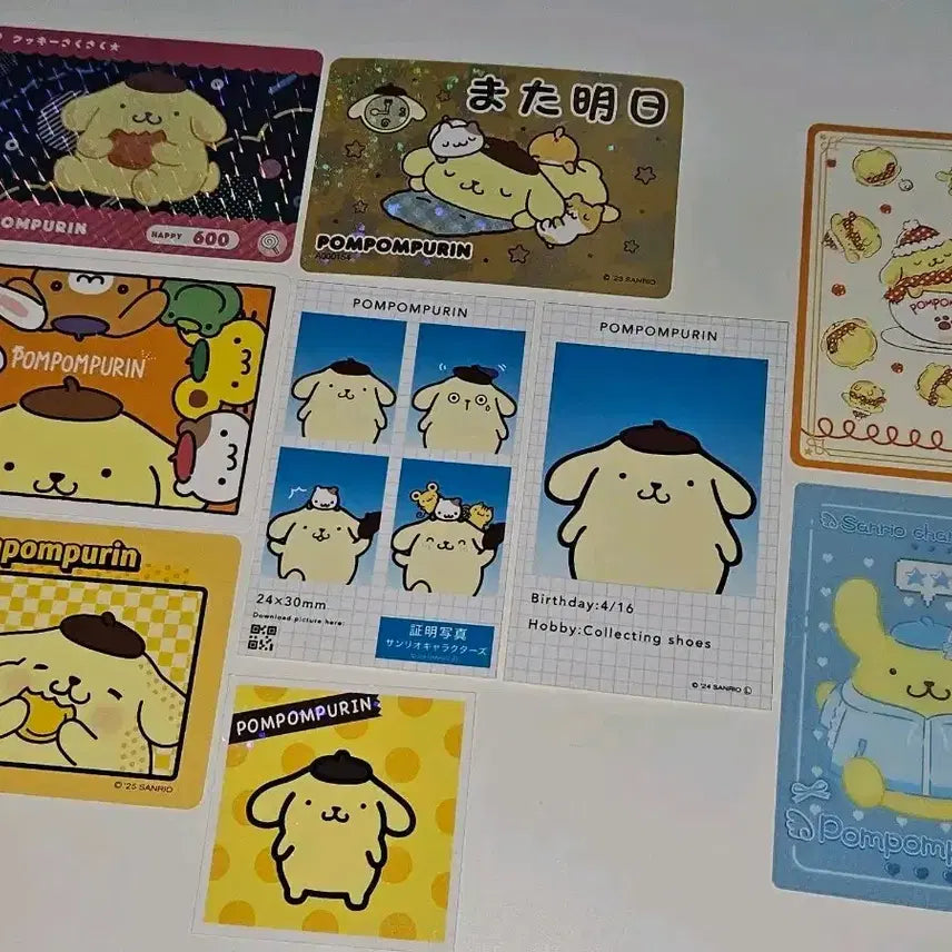 [BUNJANG] Pompompurin Bundle Set Card + Bonus Stickers / 폼폼푸린 카드 8장 일괄 + 덤