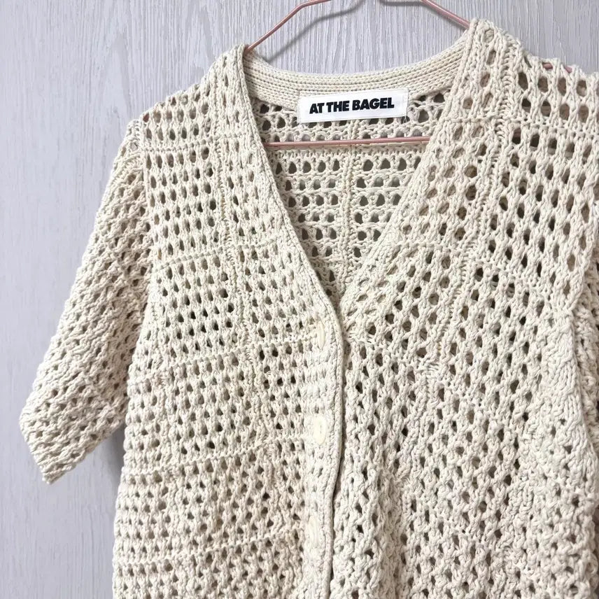 [BUNJANG] ATHEfirst Crochet Knit Cardigan / 엣더베이글 크로쉐 니트 가디건