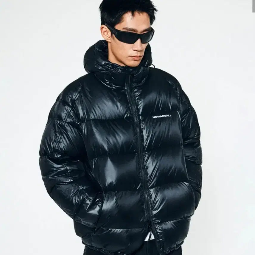 [BUNJANG] No.manual Glossy Black Padded Jacket / 노매뉴얼 패딩 글로시블랙