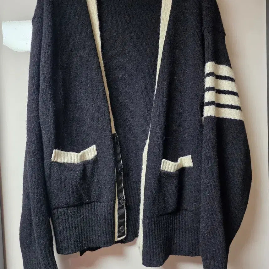 [BUNJANG] Thom Browne Mohair Tweed Black Cardigan / 톰브라운 사선 모헤어 트위드 블랙 가디건5사이즈 팝니다