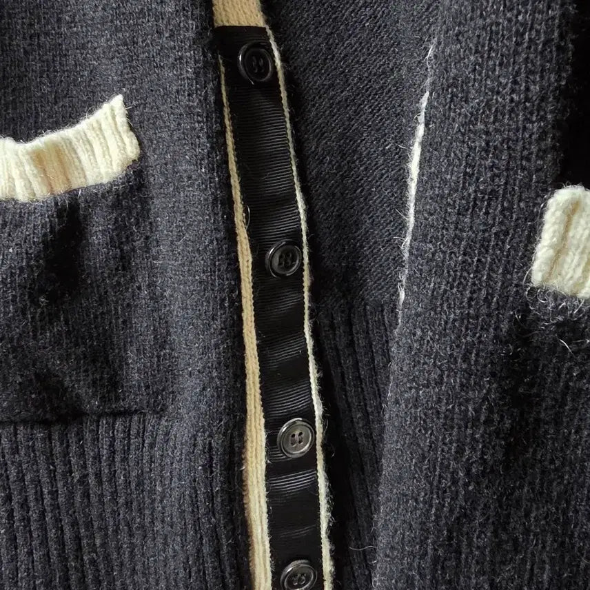[BUNJANG] Thom Browne Mohair Tweed Black Cardigan / 톰브라운 사선 모헤어 트위드 블랙 가디건5사이즈 팝니다