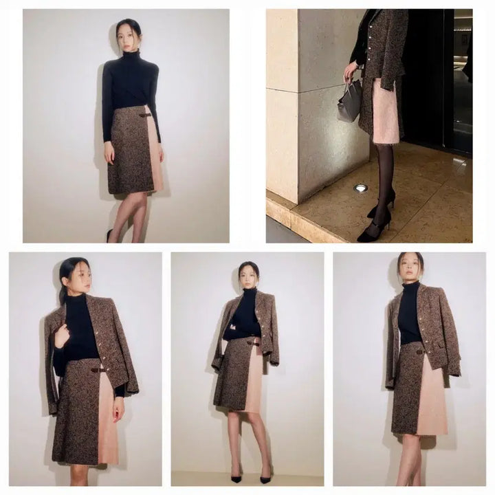 [BUNJANG] Blanchou Two-Tone Tweed Skirt / 블랑쇼 투톤 트위드 스커트 m
