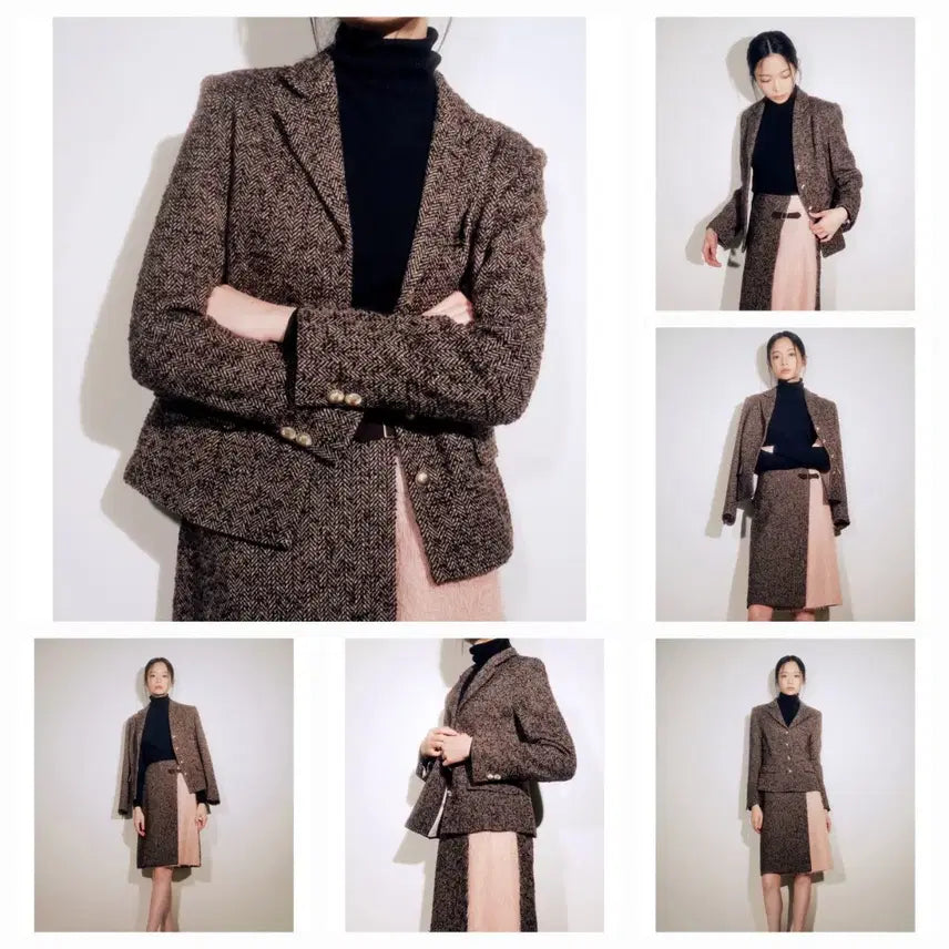 [BUNJANG] Blanchou Two-Tone Tweed Skirt / 블랑쇼 투톤 트위드 스커트 m