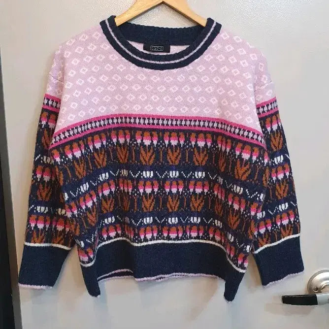 [BUNJANG] Egoist Nordic Bohemian Pullover Knit Top / 에고이스트 노르딕  보헤미안  풀오버니트티  프리