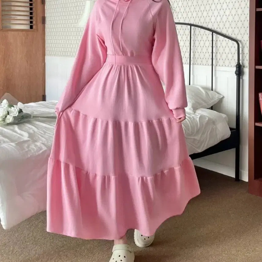[BUNJANG] U&amp;jin Bunny One-Piece Dress Sakura Pink / 유앤진 바니 원피스 사쿠라핑크