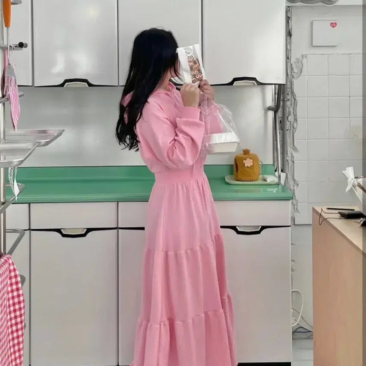 [BUNJANG] U&amp;jin Bunny One-Piece Dress Sakura Pink / 유앤진 바니 원피스 사쿠라핑크