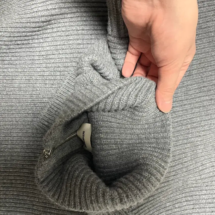 [BUNJANG] In The Row Half Zip-Up Gray Knitwear / [3] 인더로우 하프 집업 - 그레이