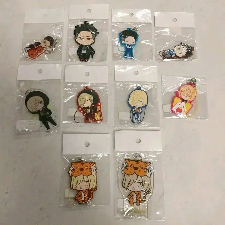 [BUNJANG] Yuri on Ice Yuri Plisetsky Keyring Bundle / 유리온아이스 유리오 유리 프리세츠키 오타백 키링 일괄