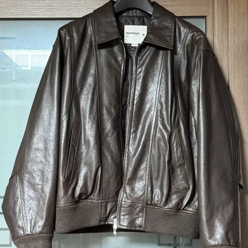 [BUNJANG] M Holy Sun Capital Leather Jacket Dark Brown / [M]홀리선 캐피탈 레더자켓 다크브라운 팝니다