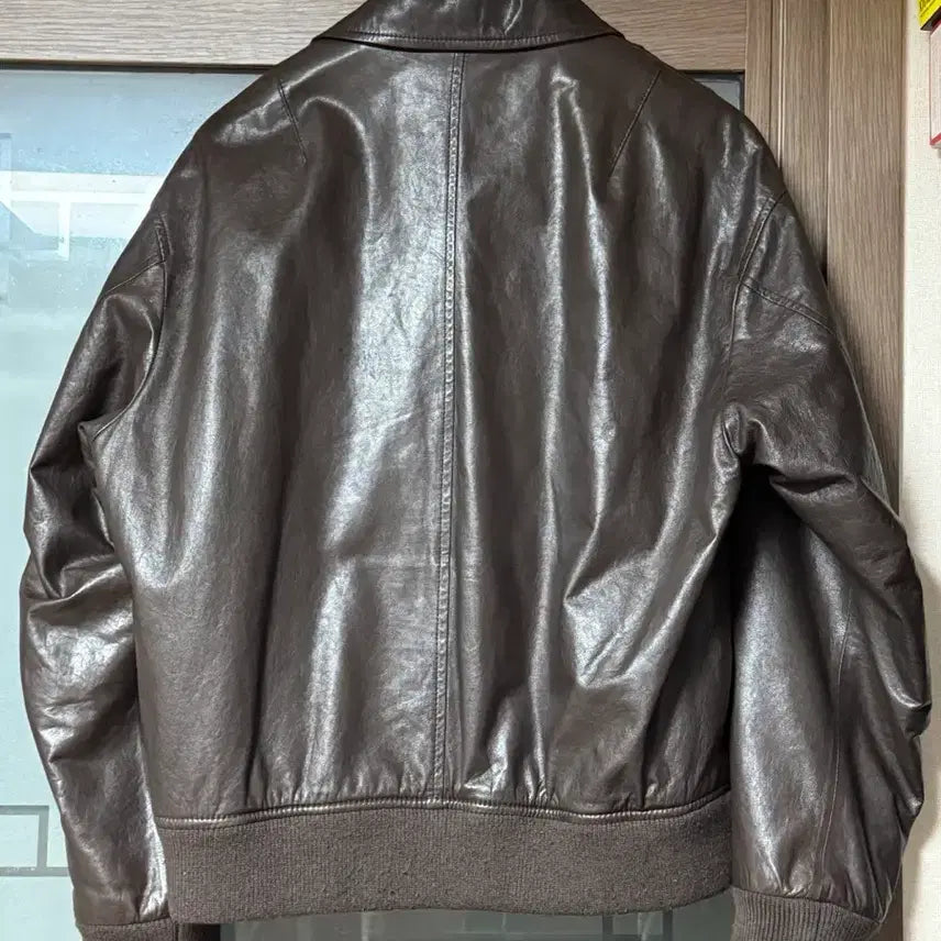 [BUNJANG] M Holy Sun Capital Leather Jacket Dark Brown / [M]홀리선 캐피탈 레더자켓 다크브라운 팝니다