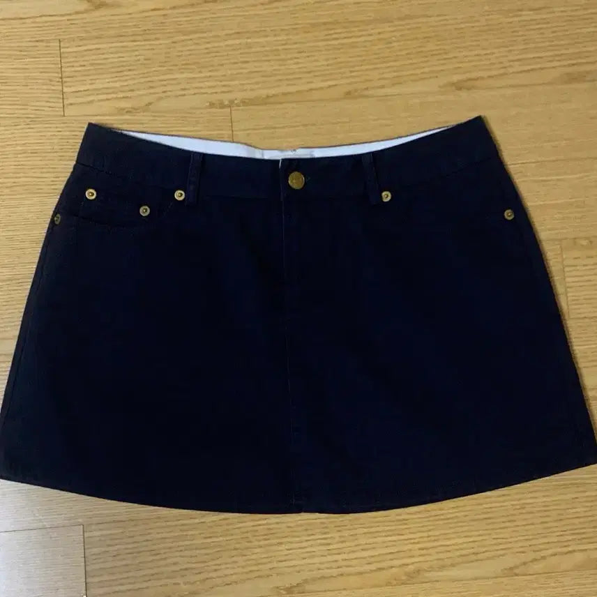 [BUNJANG] Overdue Flare 90s Cotton Mini Skirt Navy / 오버듀플레어 90s cotton mini skirt navy
