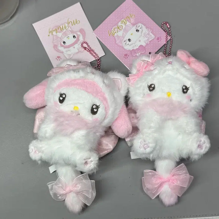 [BUNJANG] Hello Kitty My Melody Milky Koneko Cat Mascot Keyring / 헬로키티 마멜 밀키 코네코 고양이 마스코트 인형 꼬리 키링