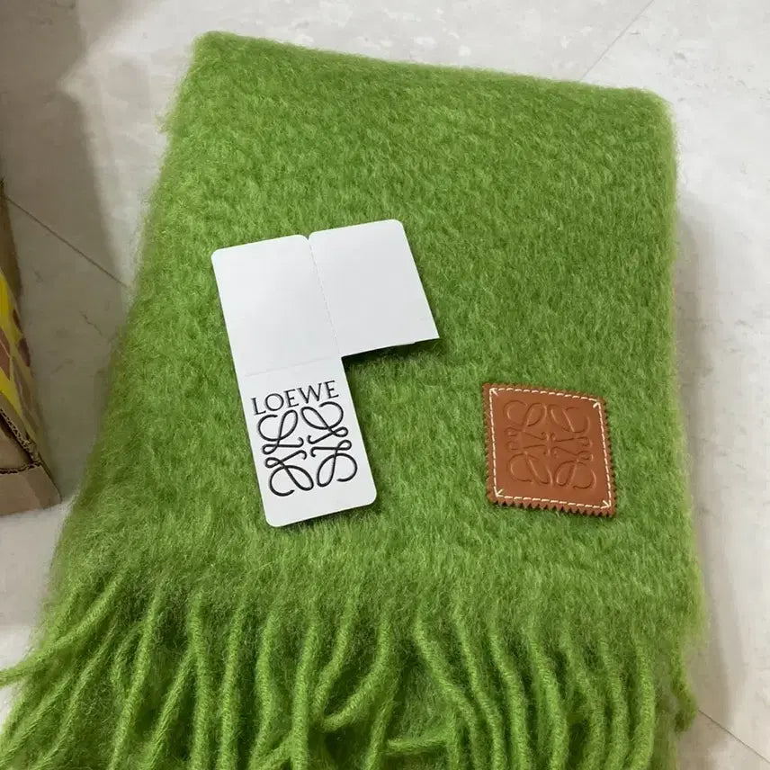 [BUNJANG] Loewe Mohair Muffler Green / 로에베 모헤어 머플러 그린 (시즌컬러)