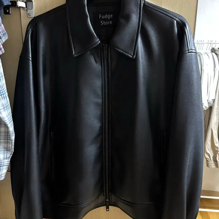 [BUNJANG] Black Leather Jacket / 남성 블랙 레더자켓