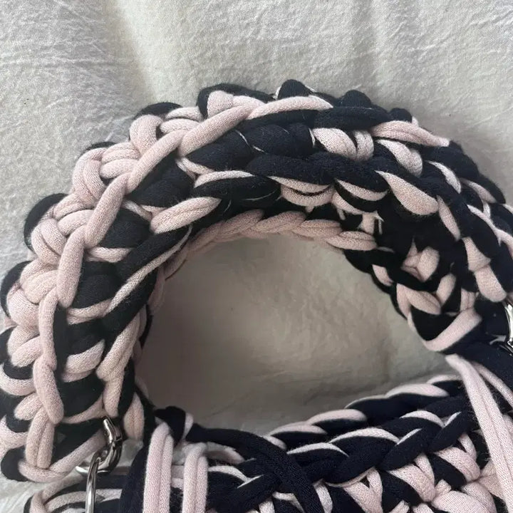 [BUNJANG] Handmade Knitted Mini Tote Crossbody Bag / 핸드메이드 뜨개 가방 미니백 토드백 크로스백