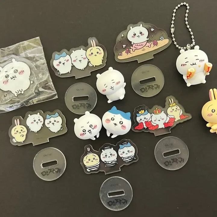 [BUNJANG] Chiikawa Hachiware Usagi Acrylic Stand Keyring Figure Bundle Set / 치이카와 먼작귀 하치와레 우사기 아크릴스탠드 키링 피규어 굿즈