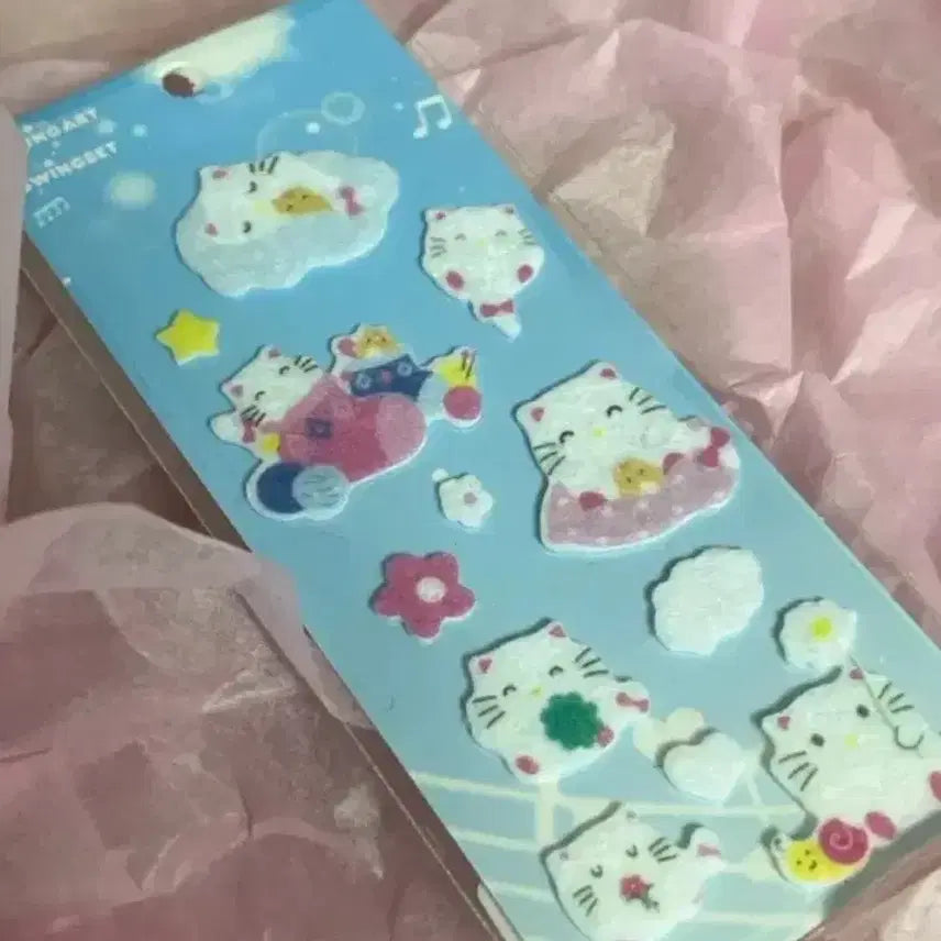 [SOLD OUT] 고전 문구 캐릭터 스윙셋 영아트 베이비캣 스티커