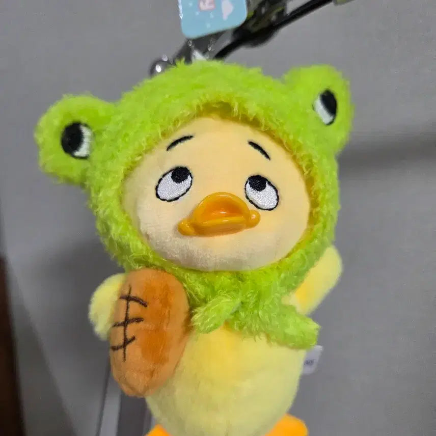 [BUNJANG] Duck Plushie with Frog Hat Keyring / 개구리 모자 오리 인형 키링