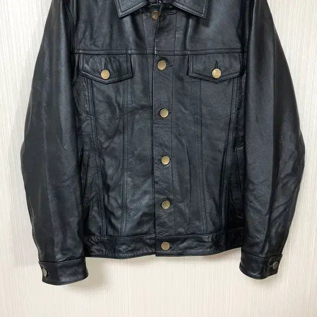 [BUNJANG] Cowhide Leather Trucker Jacket XL / 카우하이드 레더 트러커자켓/가죽트러커자켓 XL
