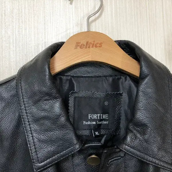 [BUNJANG] Cowhide Leather Trucker Jacket XL / 카우하이드 레더 트러커자켓/가죽트러커자켓 XL