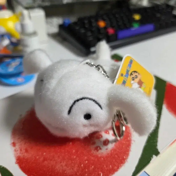 [BUNJANG] Crayon Shin-chan Shiro Insulated Doll Keychain / 짱구 흰둥이 인형 키링 새상품