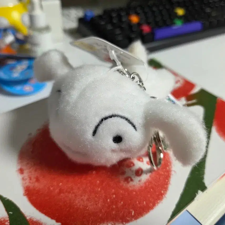 [BUNJANG] Crayon Shin-chan Shiro Insulated Doll Keychain / 짱구 흰둥이 인형 키링 새상품
