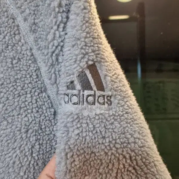 [BUNJANG] Adidas Sherpa Reversible Hooded Zip-Up Jacket / 아디다스 실사이즈 M 양털 뽀글이 쉐르파 양면 후드집업