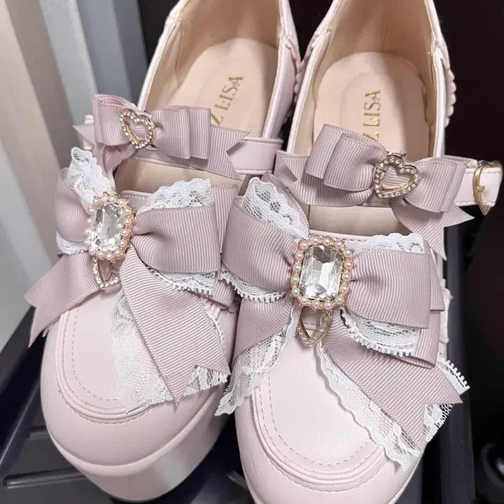 [SOLD OUT] 리즈리사 하트 비쥬 플랫폼 로퍼 버블즈 요스케 노에미 통굽