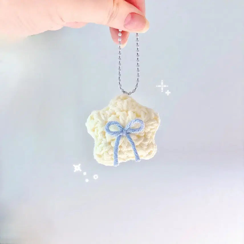 [BUNJANG] Handmade Star Ribbon Friendship Keyring / 핸드메이드 별 리본  뜨개  우정 키링