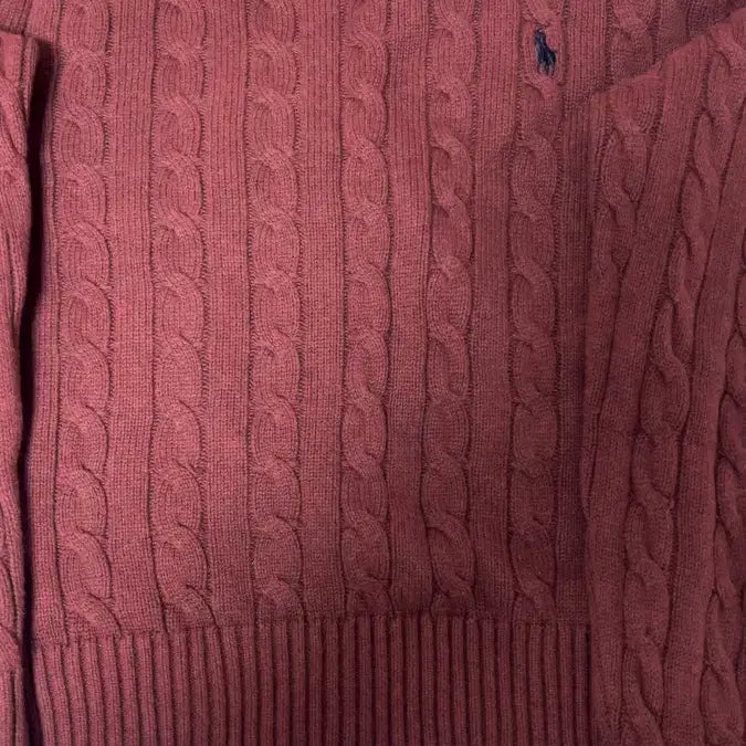[BUNJANG] Polo Ralph Lauren Cable Knit Sweater / 폴로 랄프로렌 케이블 니트 버건디 여성 m (44-66)