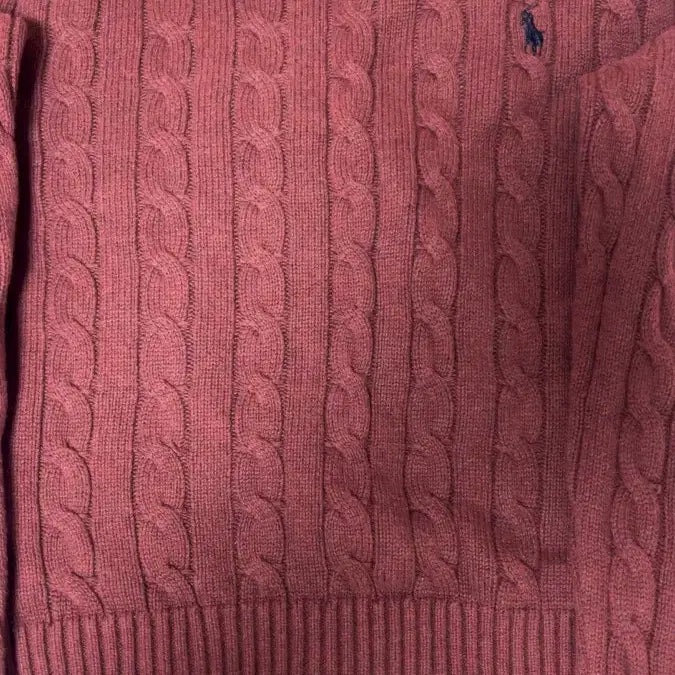 [BUNJANG] Polo Ralph Lauren Cable Knit Sweater / 폴로 랄프로렌 케이블 니트 버건디 여성 m (44-66)