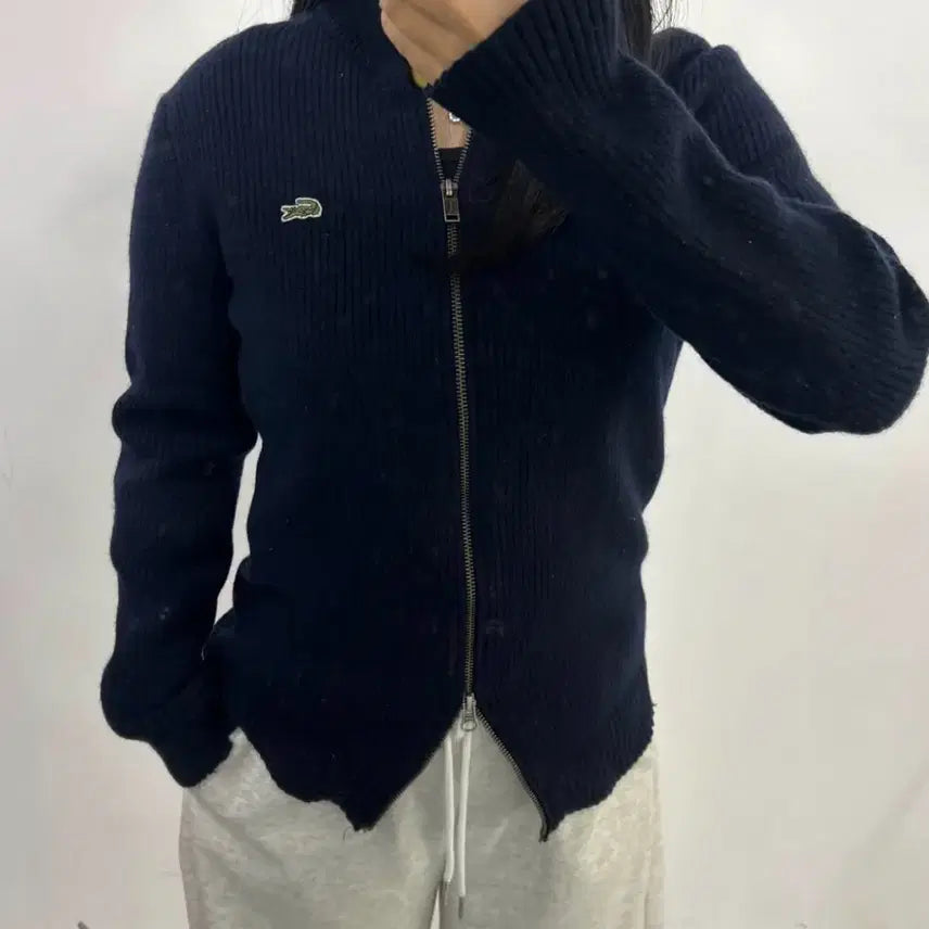 [BUNJANG] Lacoste Two-Way Knit Zip-Up / 라코스테 투웨이 니트집업