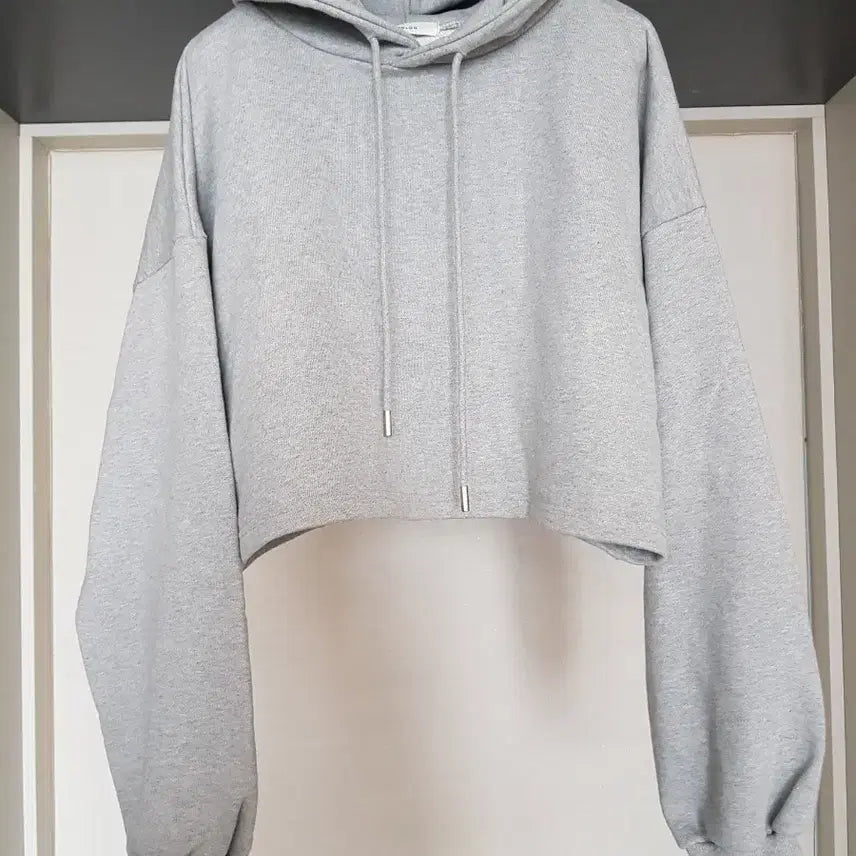[BUNJANG] wonlog Gray Crop Hoodie / wonlog 그레이 크롭 후드