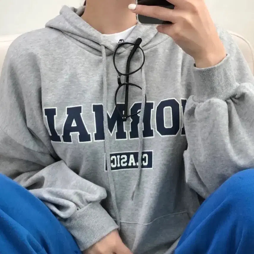 [BUNJANG] Ablie Lettering Hoodie Gray / 에이블리 레터링 후드티 회색
