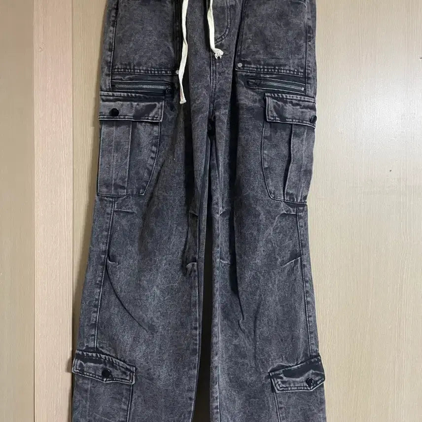 [BUNJANG] Vintage Washed Cargo Pocket String Pants / 빈티지 워싱 카고 포켓 스트링 팬츠