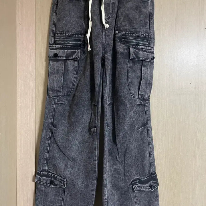 [BUNJANG] Vintage Washed Cargo Pocket String Pants / 빈티지 워싱 카고 포켓 스트링 팬츠