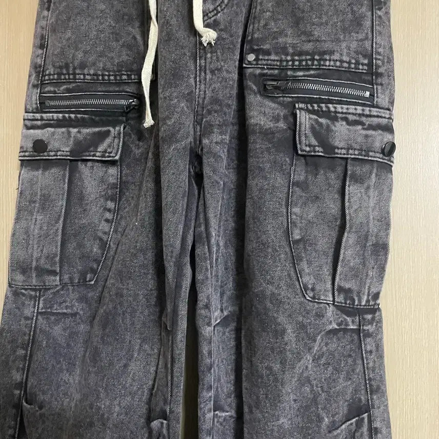 [BUNJANG] Vintage Washed Cargo Pocket String Pants / 빈티지 워싱 카고 포켓 스트링 팬츠