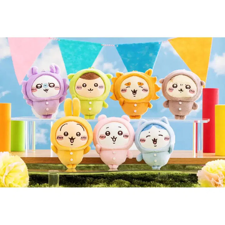 [BUNJANG] Chiikawa Hachiware Pajama Mascot Keyring / 치이카와 파자마를 입은 하치와레 인형 마스코트 키링