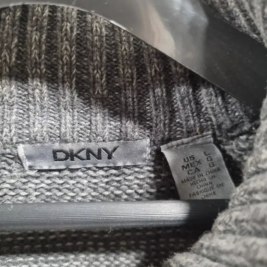 [BUNJANG] DKNY Half-Zip Knit Sweater Gray / DKNY 하프집업 니트 스웨터 그레이