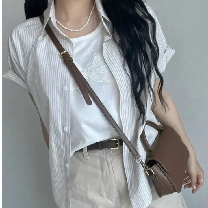 [SOLD OUT] 스트라이프 반팔 셔츠