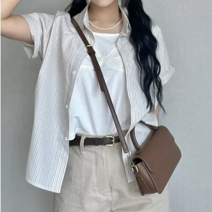 [SOLD OUT] 스트라이프 반팔 셔츠