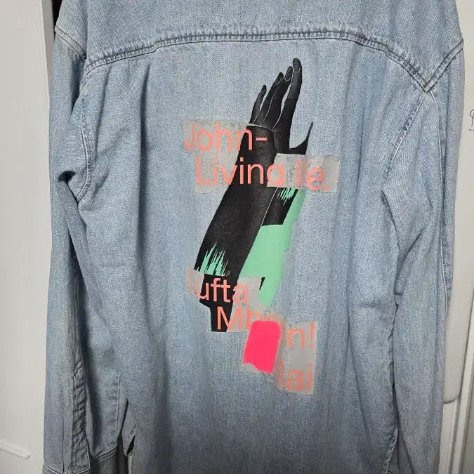 [BUNJANG] Solid Homme Back Print Denim Shirt Jacket / 솔리드옴므 백프린팅 데님 셔츠 자켓