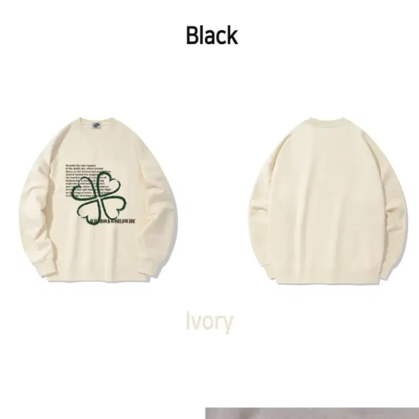 [BUNJANG] Wildrock Four-Leaf Clover Lettering Sweatshirt / [새상품] 와일드락 네잎클로버 레터링 맨투맨
