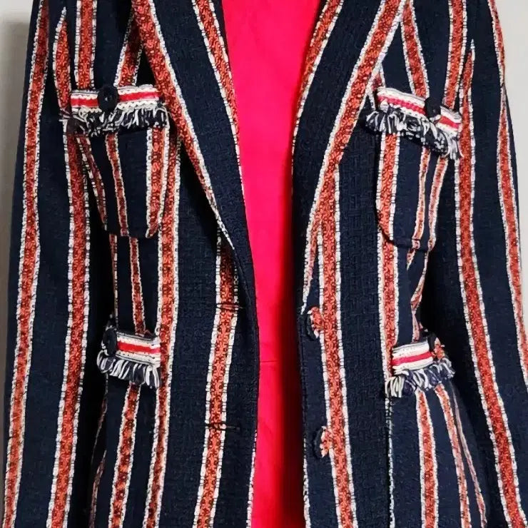 [BUNJANG] Striped Tweed Jacket / 스트라이프 트위드 자켓