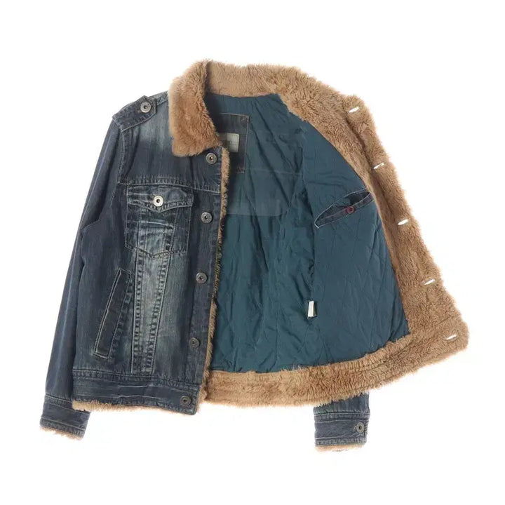 [BUNJANG] UNDERWOOD Denim Trucker Jacket (M) / 언더우드 퍼 칼라 워싱 데님 트러커 자켓 M