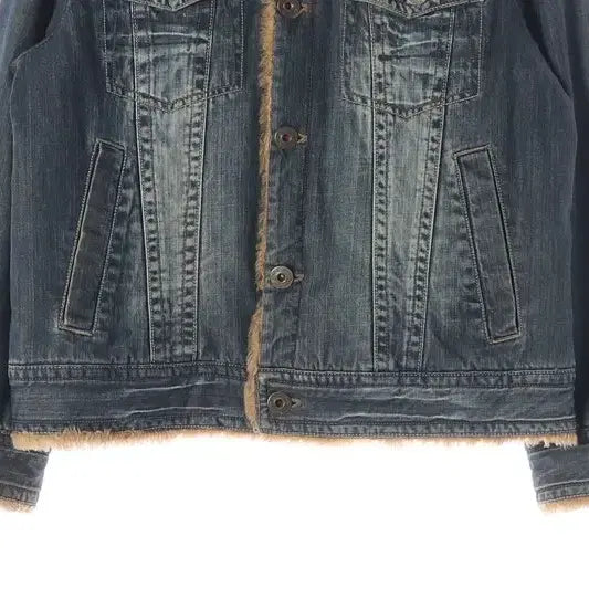 [BUNJANG] UNDERWOOD Denim Trucker Jacket (M) / 언더우드 퍼 칼라 워싱 데님 트러커 자켓 M