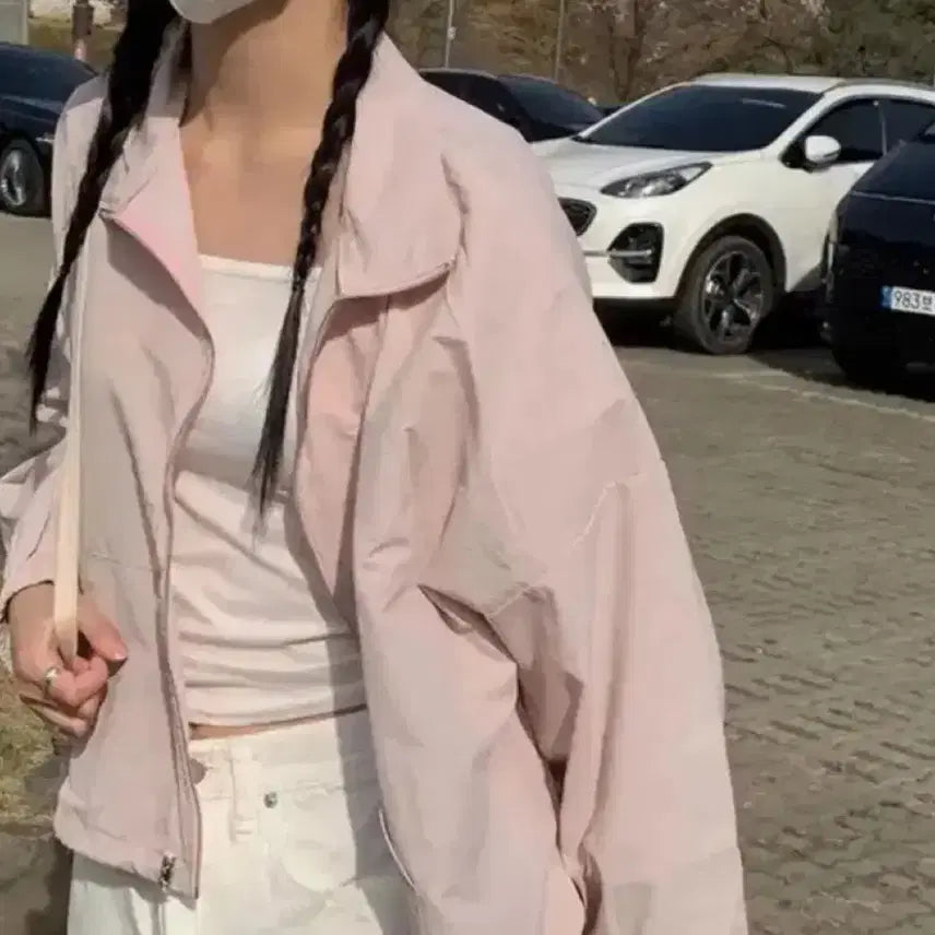 [BUNJANG] Anyone More Pink Windbreaker / 에이블리 애니원모어 핑크 바람막이 교신ㅇ