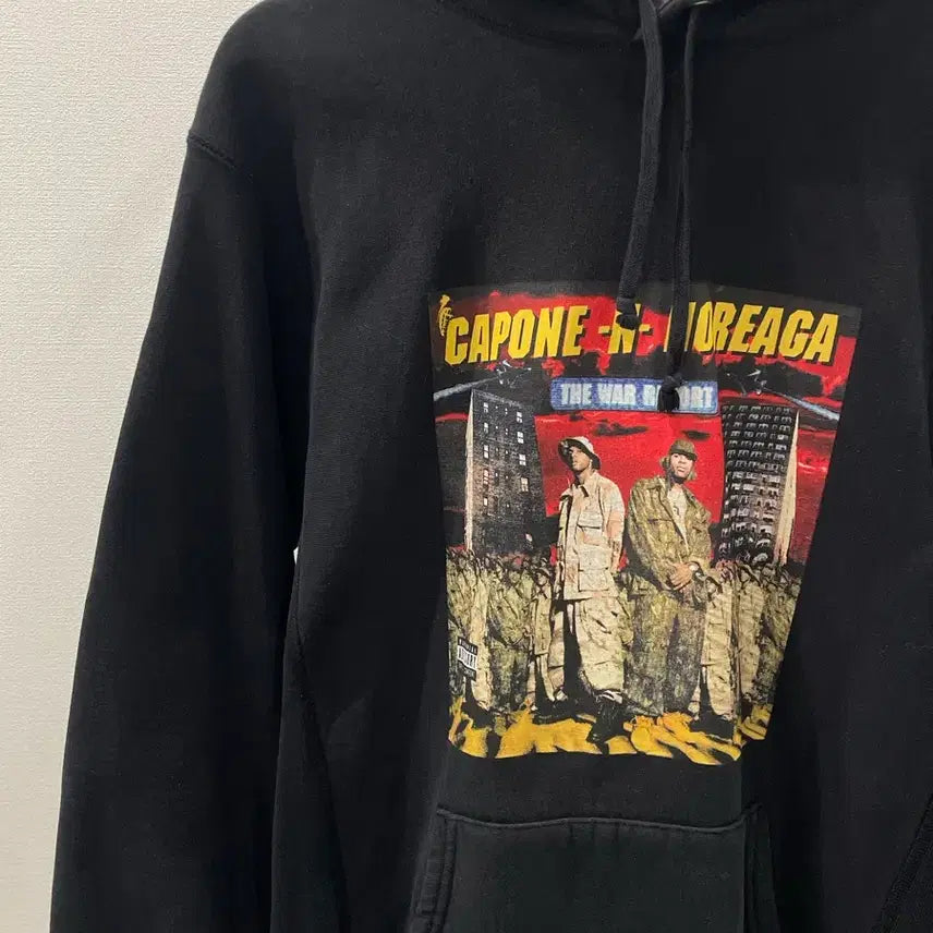 [BUNJANG] Supreme The War Report Hoodie Black / Supreme 16FW 더 워 리포트 후드 블랙