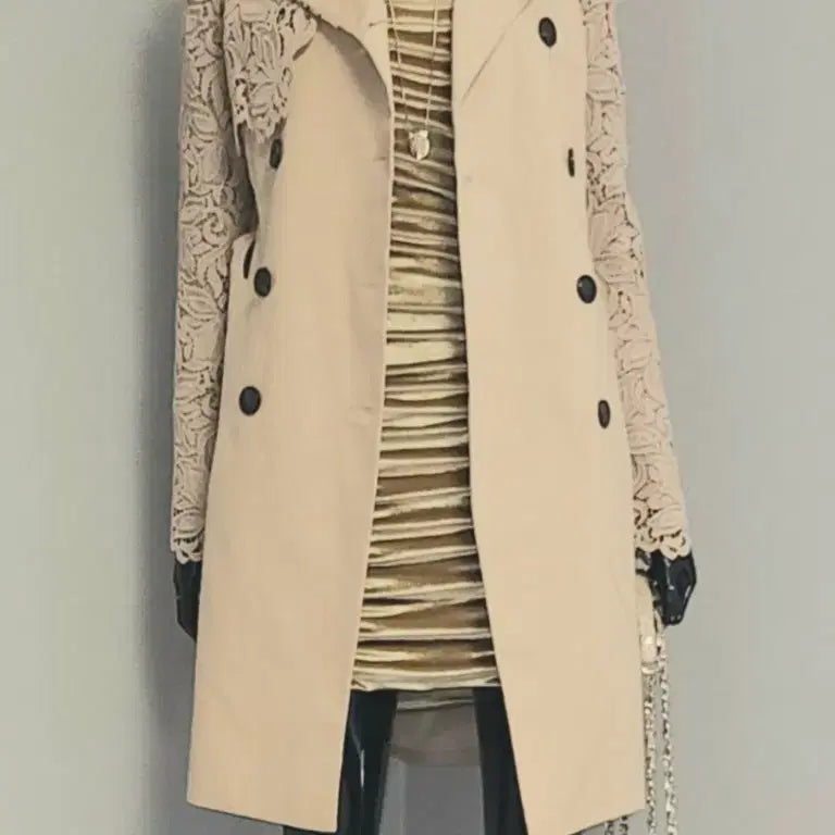 [BUNJANG] Lace Mix Trench Coat / 레이스믹스 트렌치코트